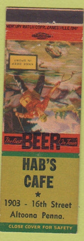 Matchbook Cover - Hab's Cafe Altoona PA