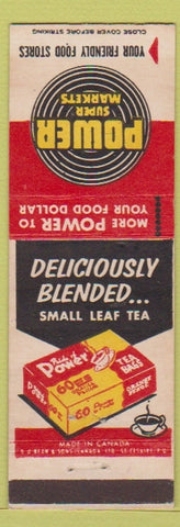 Matchbook Cover - Power Super Markets Peter Power Tea Bags