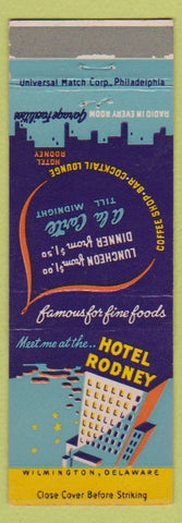 Matchbook Cover - Hotel Rodney Wilmington DE