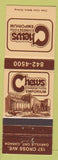 Matchbook Cover - Chews Chinese Restaurant Oakville ON
