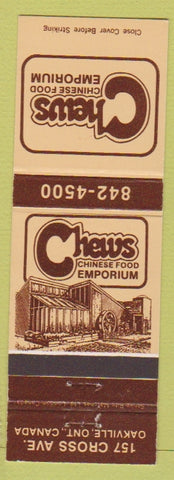 Matchbook Cover - Chews Chinese Restaurant Oakville ON