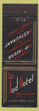 Matchbook Cover - Tod Hotel Youngstown OH