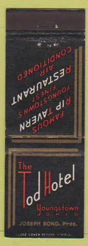 Matchbook Cover - Tod Hotel Youngstown OH