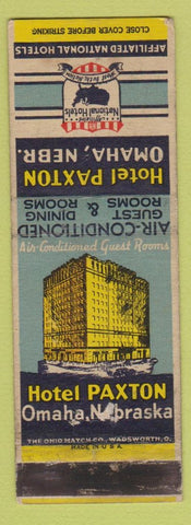 Matchbook Cover - Hotel Paxton Omaha NE WEAR