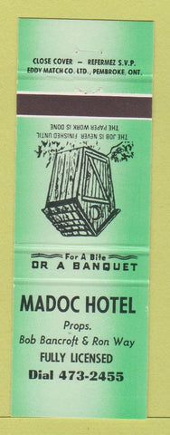 Matchbook Cover - Madoc Hotel ON