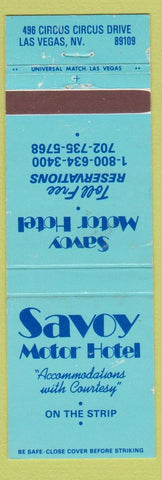 Matchbook Cover - Savoy Motor Hotel Las Vegas NV