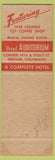 Matchbook Cover - Hotel Auditorium Denver Colorado