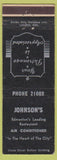 Matchbook Cover - Johnson's Restaurant Edmonton AB