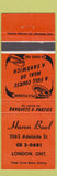 Matchbook Cover - Huron Bowl London ON