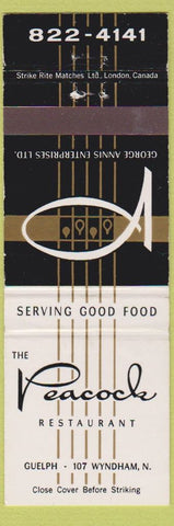Matchbook Cover - Peacock Restaurant Guelph ON