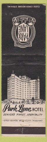 Matchbook Cover - Park Lane Hotel Denver Colorado