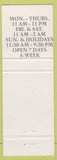 Matchbook Cover - Wok Inn Portland ME Chinese Restaurant