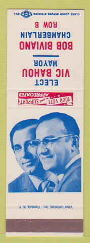 Matchbook Cover - Vic Bahou Mayor Cortland NY SAMPLE