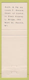 Matchbook Cover - Audrey L Briggs Clerk Courts Racine WI