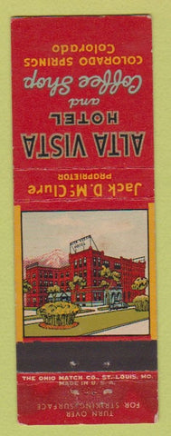 Matchbook Cover - Alta Vista Hotel Colorado Springs Colorado WORN