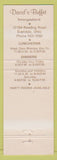 Matchbook Cover - David's Buffet Evendale OH