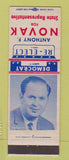 Matchbook Cover - Anthony F Novak State Representative Ohio OH