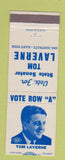 Matchbook Cover - Tom Laverne State Senate Monroe County Rochester? NY