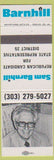 Matchbook Cover - Sam Barnhill Republican State Representative Golden Colorado