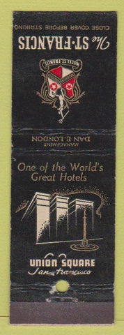 Matchbook Cover - St Francis Hotel Union Square San Francisco CA