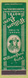Matchbook Cover - William Penn Hotel Harrisburg PA green