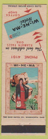 Matchbook Cover - Wi Ne Ma Hotel Klamath Falls OR