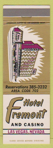 Matchbook Cover - Hotel Fremont Casino Las Vegas NV