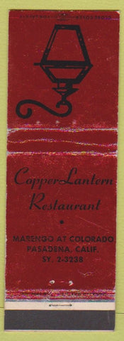 Matchbook Cover - Copper Lantern Restaurant Pasadena CA red WEAR