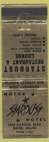 Matchbook Cover - Stardust Motor Hotel Restaurant Boise ID WEAR