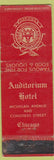 Matchbook Cover - Auditorium Hotel Chicago IL WORN
