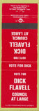 Matchbook Cover - Dick Flavell Council at Large election