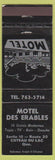 Matchbook Cover - Motel Des Erables Coteau Du Lac QC WEAR