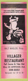 Matchbook Cover - Villager Restaurant Atwood ON