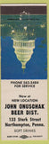 Matchbook Cover - John Onuschak Beer Distributor Northampton PA