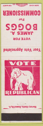 Matchbook Cover - James A Boggs Commissioner