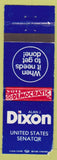 Matchbook Cover - Alan Dixon US Senator IL WORN