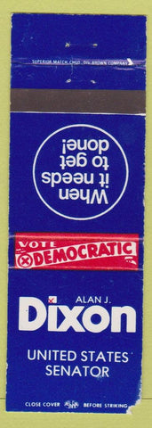 Matchbook Cover - Alan Dixon US Senator IL WORN