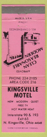 Matchbook Cover - Kingsville Motel North Kingsville OH