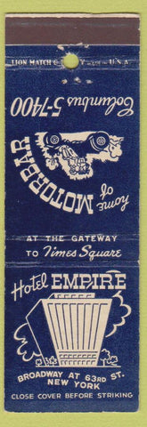 Matchbook Cover - Hotel Empire New York City Motorbar