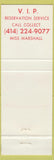 Matchbook Cover - New Milwaukee Inn WI