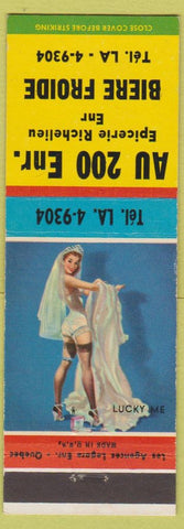 Matchbook Cover - Au 200 Biere Froide QC pinup
