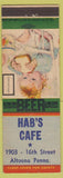 Matchbook Cover - Hab's Cafe Altoona PA baby