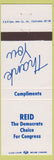 Matchbook Cover - Reid Congress Election Democrat