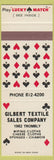 Matchbook Cover - Gilbert Textile Sales