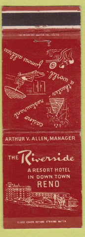 Matchbook Cover - Riverside Hotel Casino Reno NV WEAR