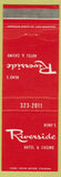 Matchbook Cover - Riverside Hotel Casino Reno NV red