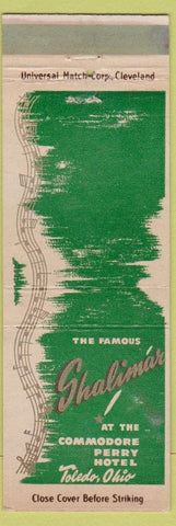 Matchbook Cover - Shalimar Commodore Perry Hotel Toledo OH