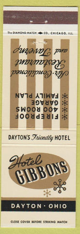 Matchbook Cover - Hotel Gibbons Dayton OH white gold