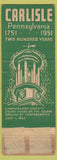 Matchbook Cover - Molly Pitcher Hotel Carlisle PA WORN
