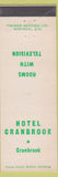 Matchbook Cover - Hotel Cranbrook BC